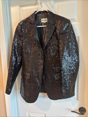 Tipsy Elves Men’s black sequin jacket